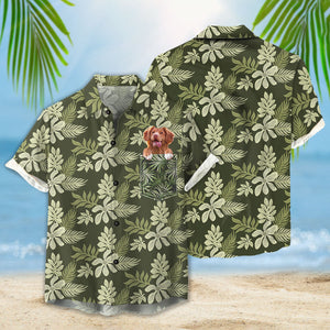 Custom Photo Sunflower & Green Pattern - Gift For Pet Lovers - Personalized Hawaiian Shirt