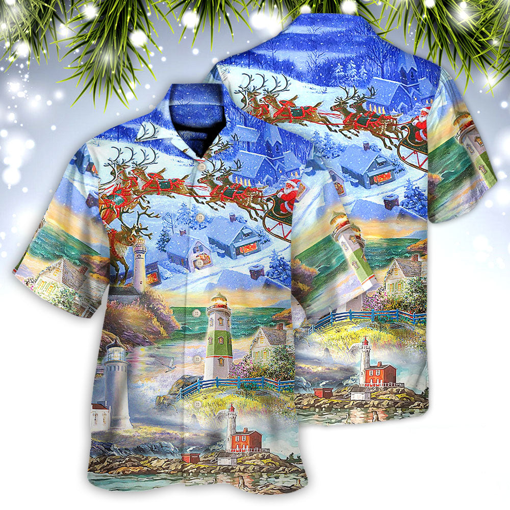 Christmas Santa Be A Lighthouse - Gift For Men And Women - Hawaiian Shirt