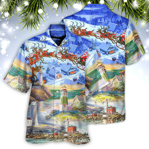 Christmas Santa Be A Lighthouse - Gift For Men And Women - Hawaiian Shirt