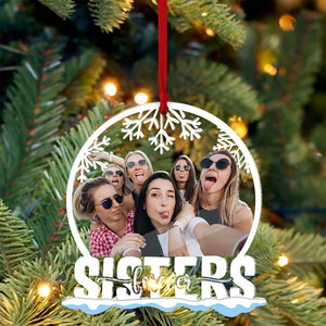 Sister Forever White Snow- Christmas Gift For Friends, Sister - Personalized Acrylic Ornament