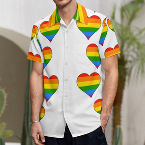 LGBT Rainbow Heart Gay Pride Cute Vintage - Hawaiian Shirt