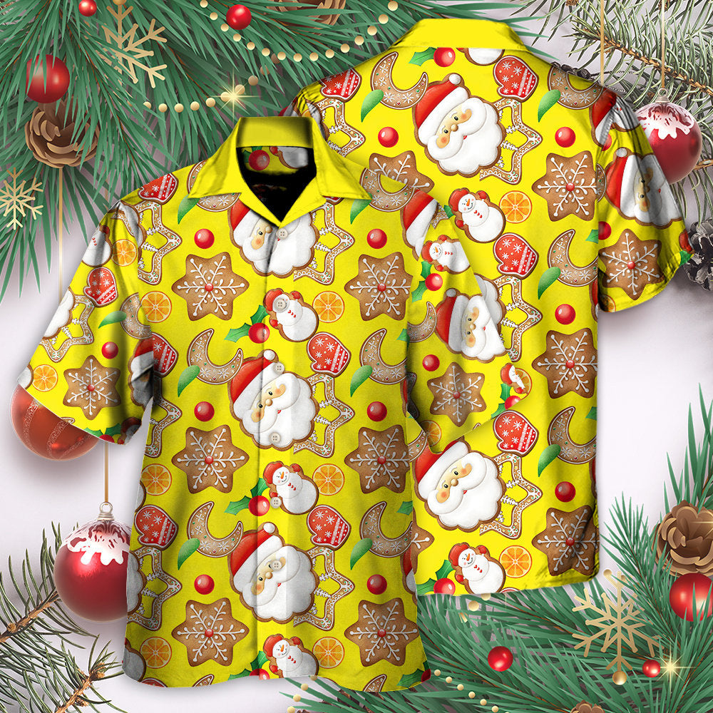 Christmas Santa Snowman Gingerbread And Sweets - Hawaiian Shirt