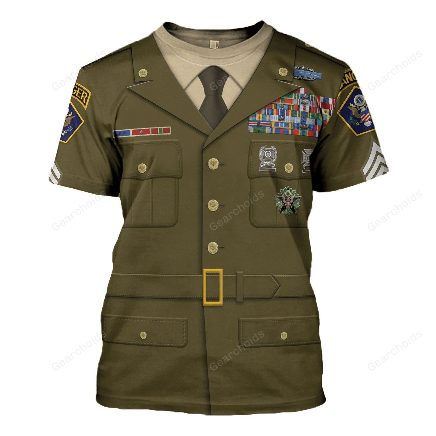 Rank And Branches Enlisted Army Service Costume Cosplay T-Shirt