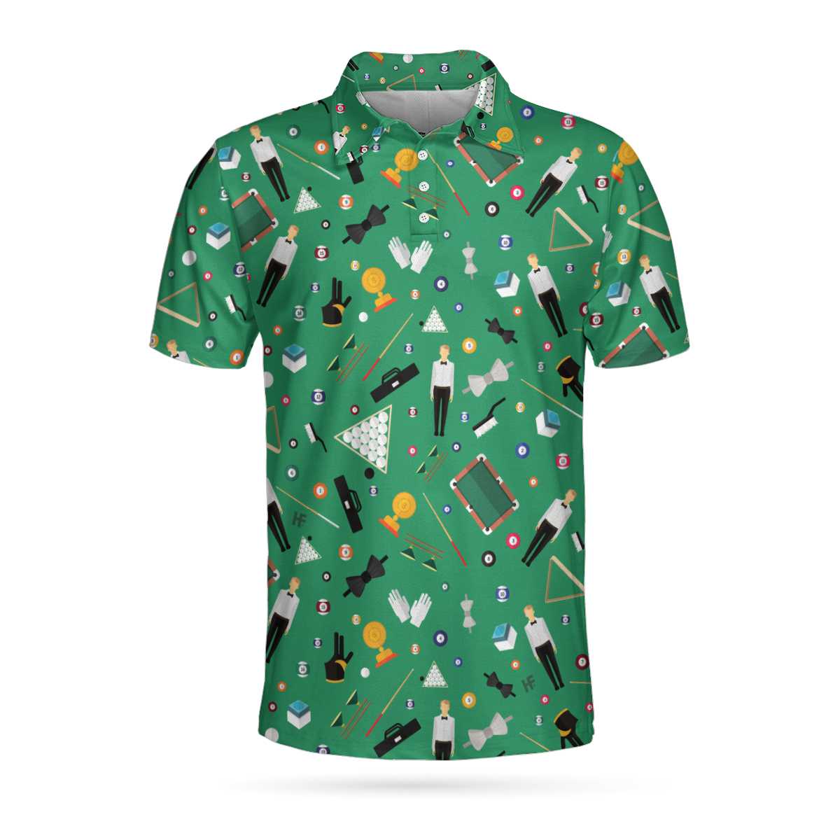 Seamless Polo Shirt For Men Gift For Green Billiards Lovers