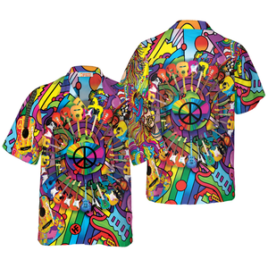 Hippie Colorful Guitars - Hawaiian Shirt