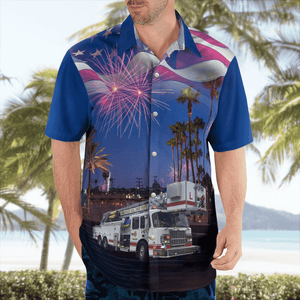 Thibodaux Volunteer Fire Department, 4Th Of July - Hawaiian Shirt