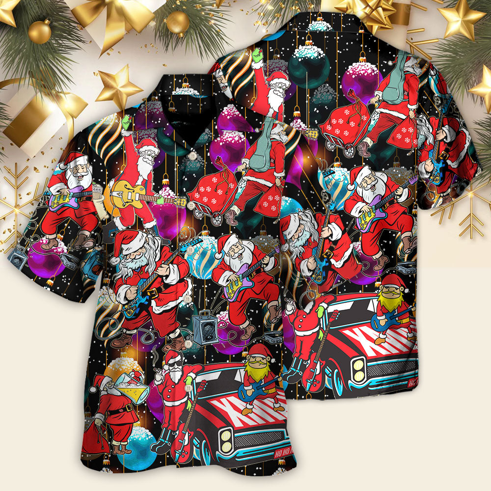 Christmas Guitar Music And Santa Merry Very Xmas - Hawaiian Shirt