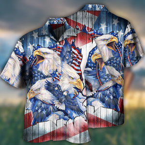 America Eagle Proud Amazing Patriotic -  Hawaiian Shirt