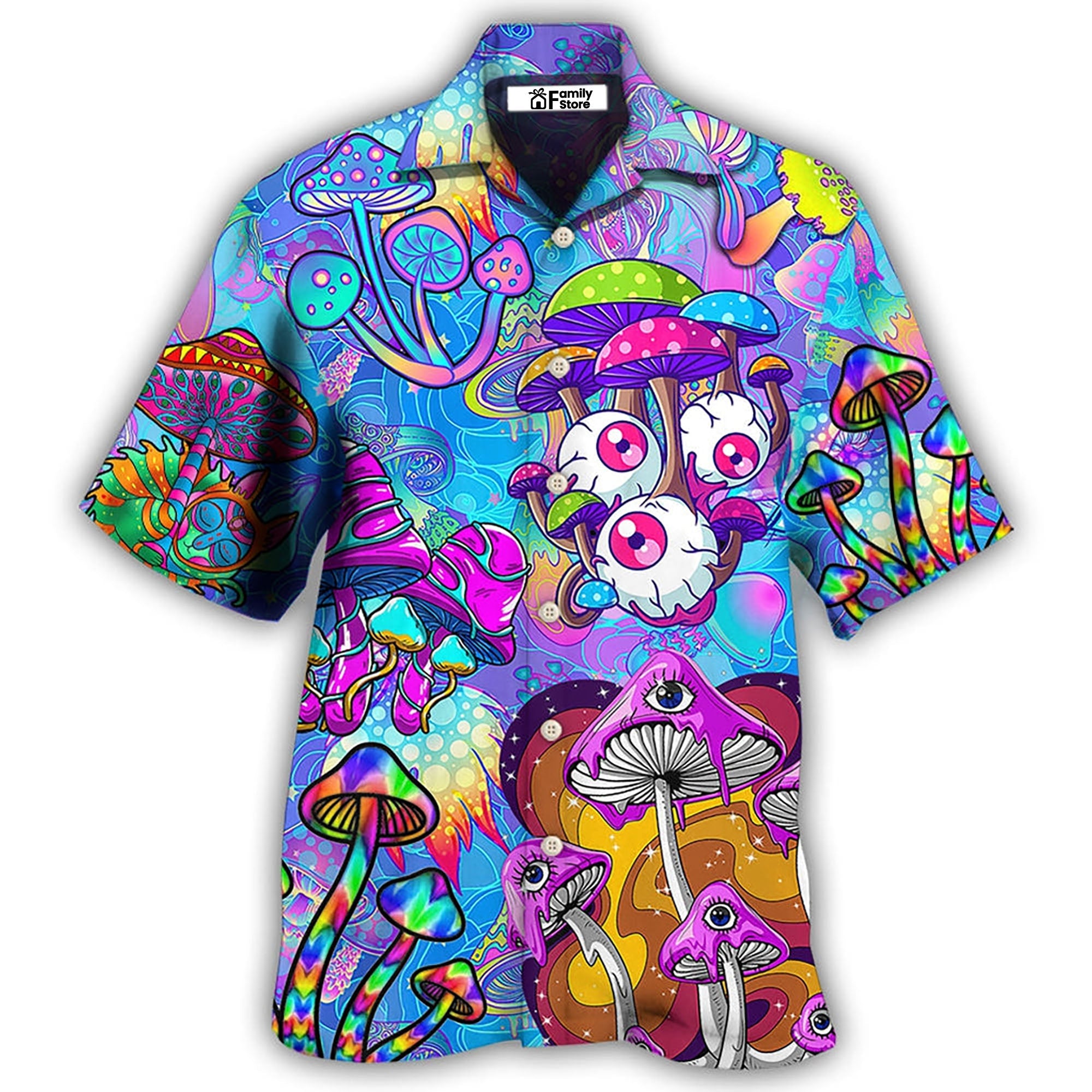 Hippie Mushroom Colorful Cool Style - Hawaiian Shirt