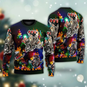 Hot Rod Tree Fire Ugly Christmas Sweaters