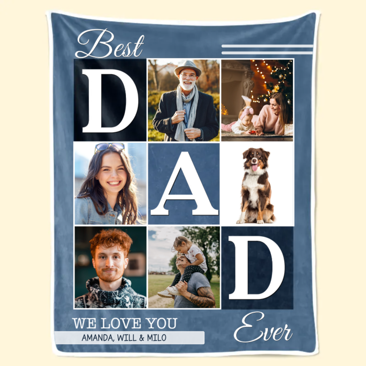 Custom Photo We Will Always Be Connected Dad Version - Gift For Dad - Personalized Blanket