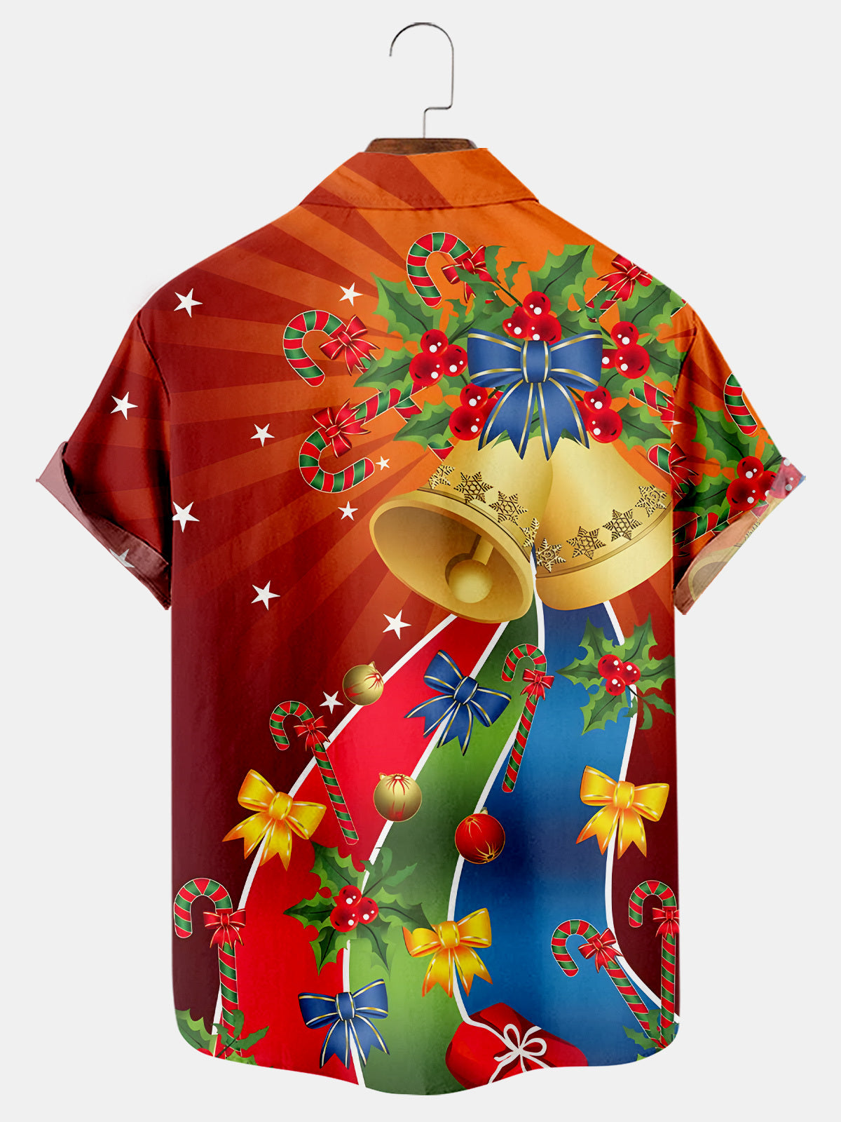 Christmas Golden Bell Candy Cane - Hawaiian Shirt