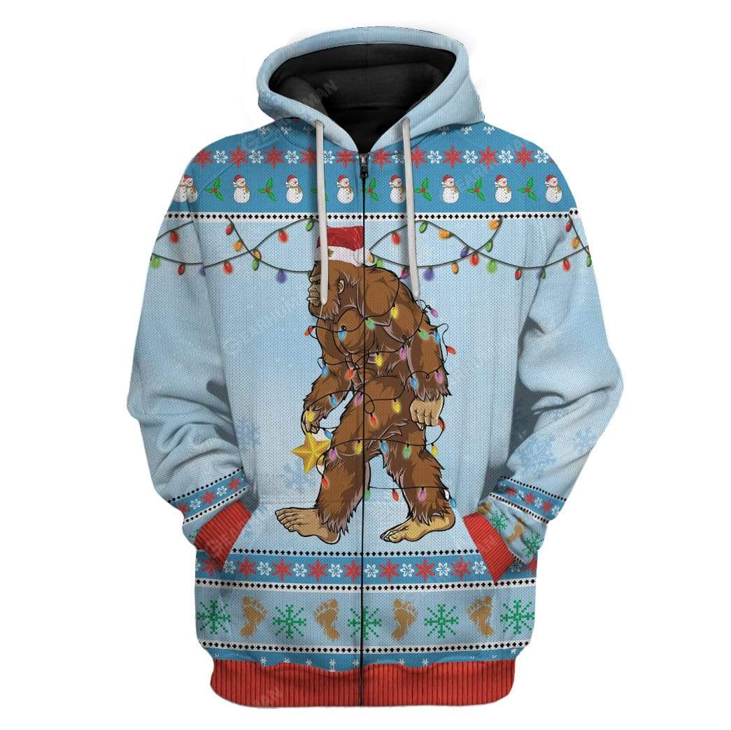 Christmas Bigfoot All Over Print - Hoodie 