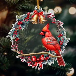 Custom Photo Cardinals Beside You - Memorial Gift For Family, Friends - Personalized Custom Shaped Acrylic Ornament