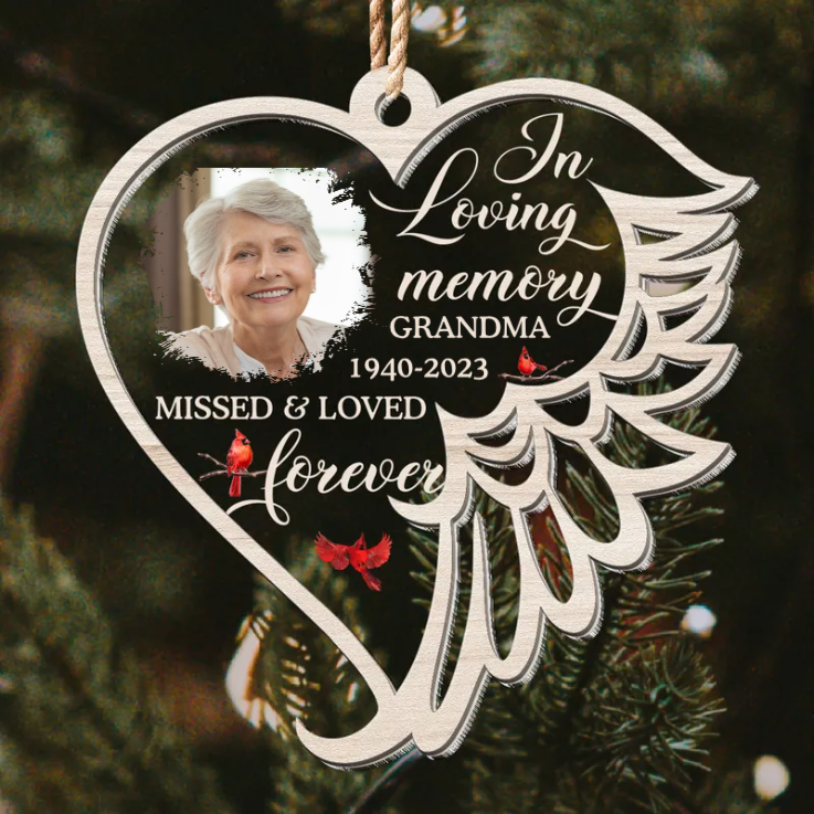 Custom Photo Missed And Loved Forever - Memorial Gift For Family, Friends- Personalized 2-Layered Mix Ornament