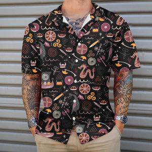 Viking Pattern Funny Viking Style - Hawaiian Shirt