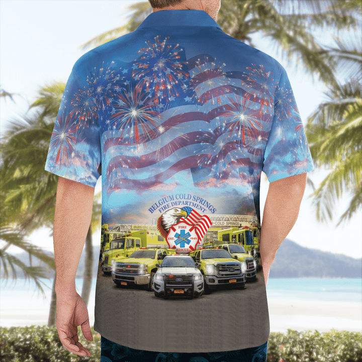 Belgium Cold Springs Fire Department 4Th Of July - Hawaiian Shirt