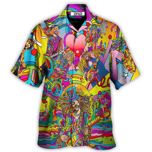 Music Guitar Psychedelic Hippie Musician - Hawaiian Shirt