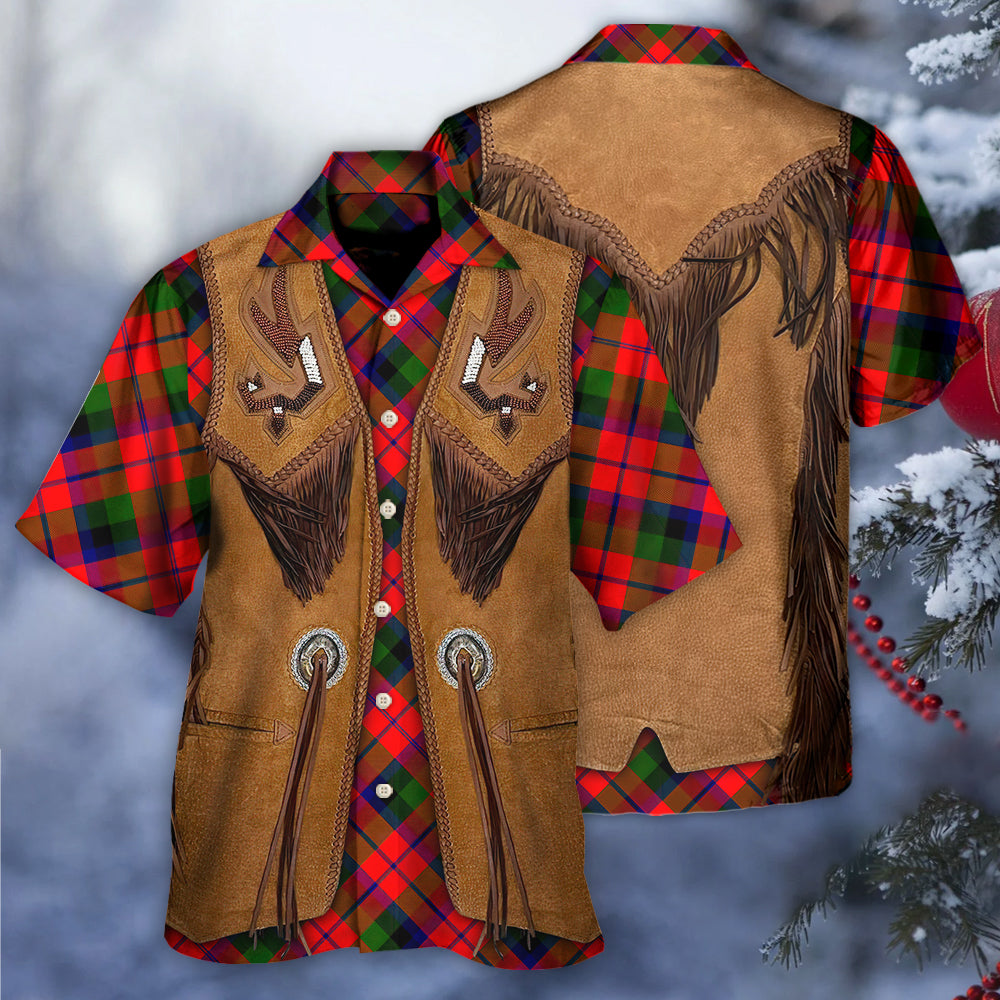 Christmas Santa Vintage Fringe Leather Suede Vest Costume Cosplay - Hawaiian Shirt