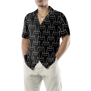 Funny Black Cat Pattern Funny Themed Hawaiian Shirt