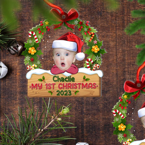 My Baby First Christmas - New BornGift For Family - Custom Photo And Name, Personalized Acrylic Ornament