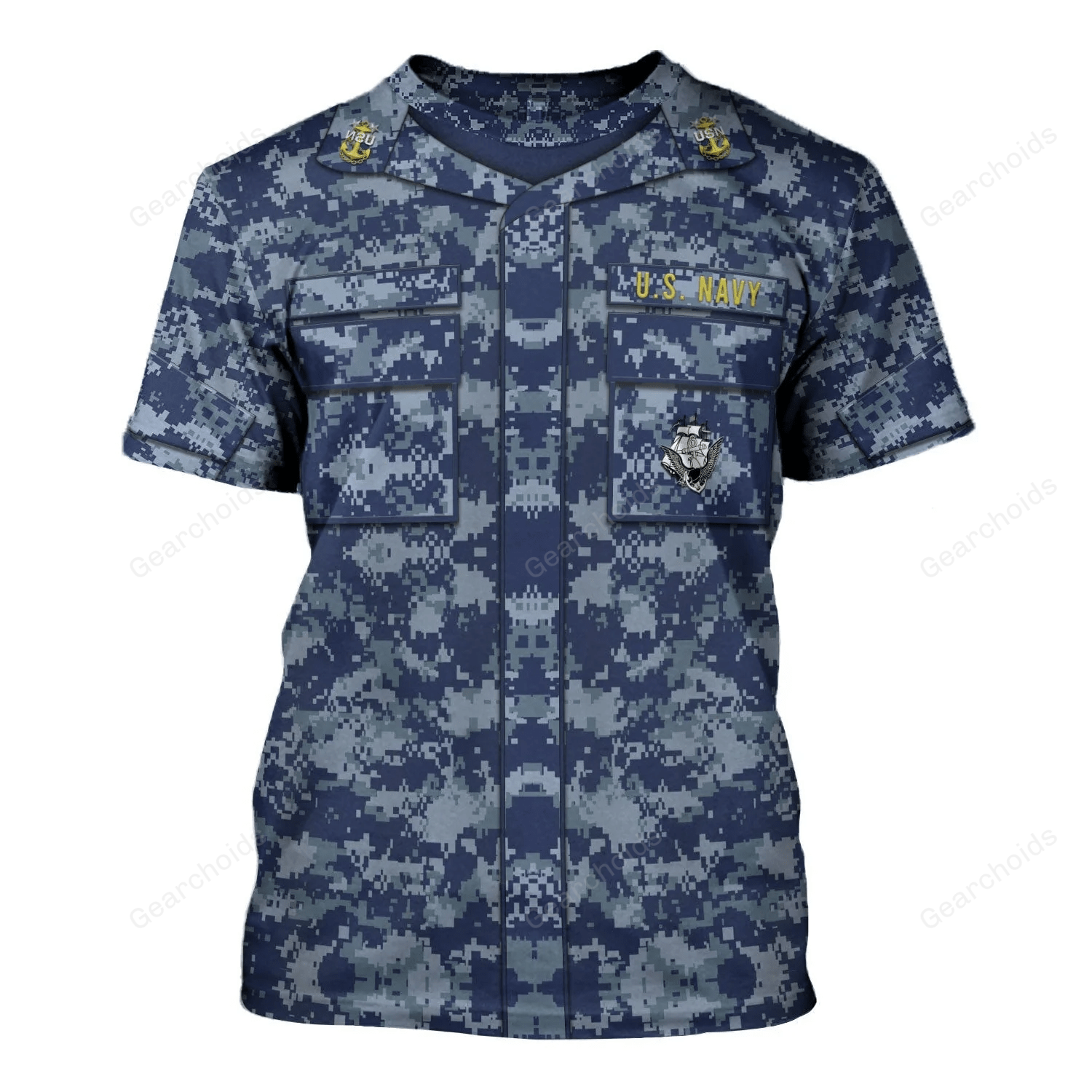 Rank And Branches US Navy Working Uniform Costume Cosplay T-Shirt