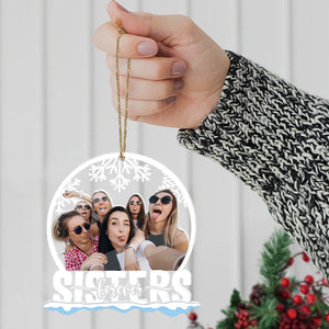 Sister Forever White Snow- Christmas Gift For Friends, Sister - Personalized Acrylic Ornament