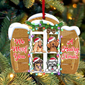 We Woof You A Hairy Xmas Christmas Gift For Pet Lover - Custom Pet, Personalized Acrylic Ornament