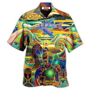 Hippie Peace Life Neon Color Amazing - Hawaiian Shirt