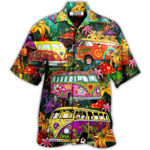 Hippie Bus Peace Life Colorful Style - Hawaiian Shirt