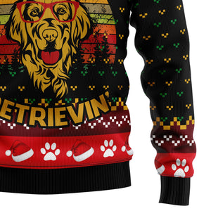 Golden Retriever Don‘t Stop Ugly Christmas Sweater