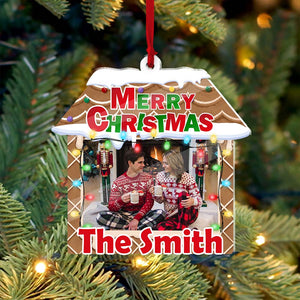 Merry Christmas Family - Gift For  Family - Custom Photo And Name, Personalized Acrylic Ornament