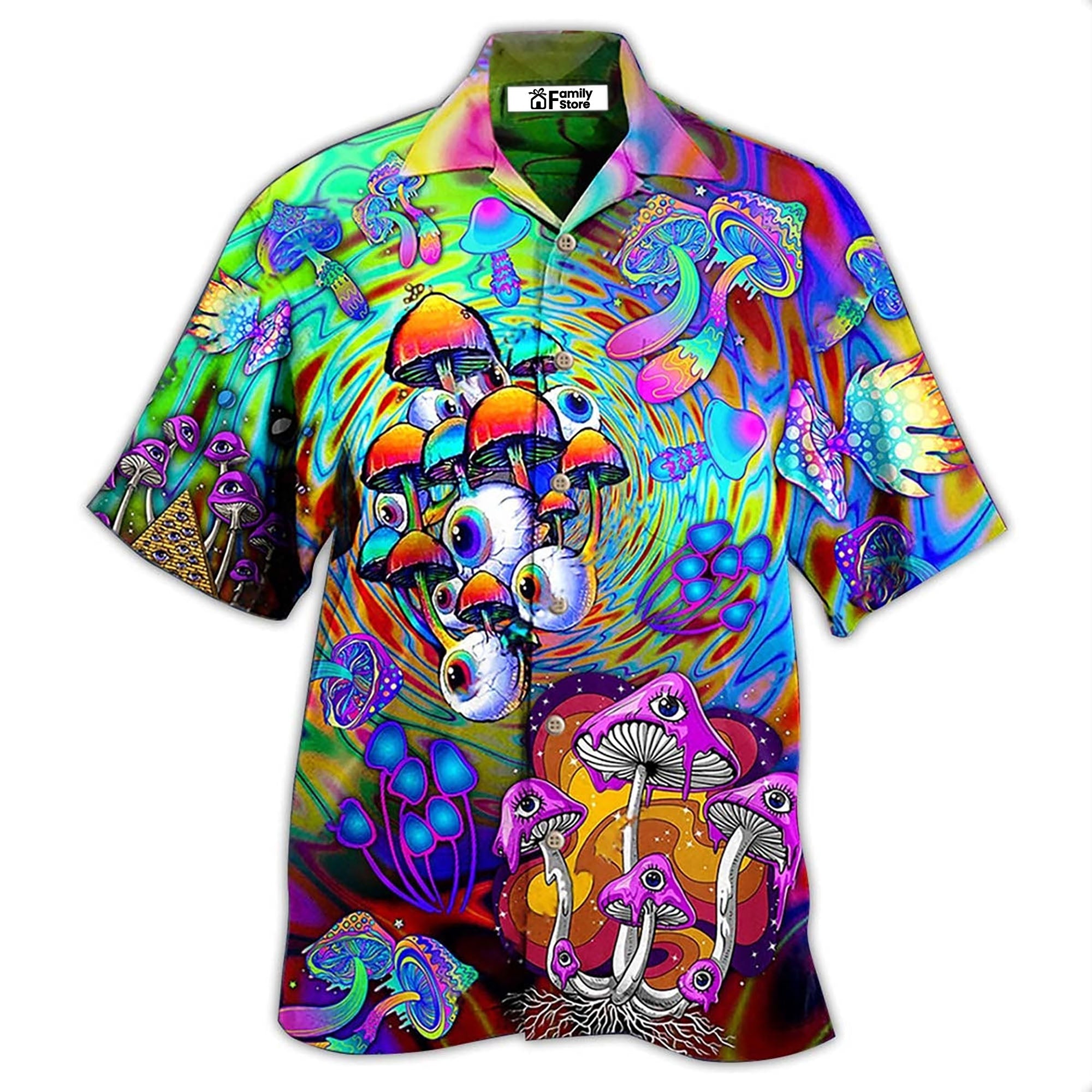 Mushroom Stay Trippy Little Hippie - Hawaiian Shirt