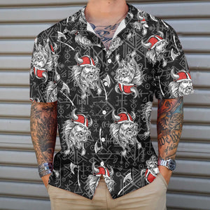 Viking Head Seamless Pattern God Odin - Hawaiian Shirt