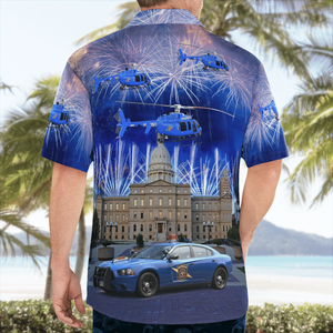 Michigan State Police, 4Th Of July - Hawaiian Shirt