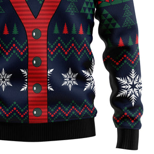 Dark Blue Cardigan Ugly Christmas Sweater