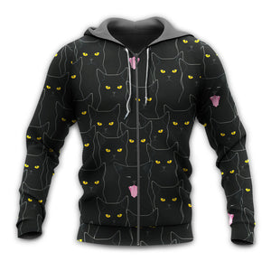 Black Cat Lovely Looking At You - Hoodie