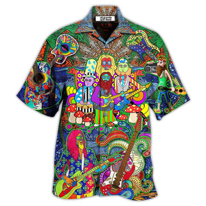 Hippie Music Electric Guitar Colorful Style - Hawaiian Shirt