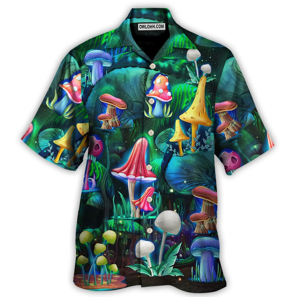 Hippie Mushroom Galaxy Neon Art - Hawaiian Shirt