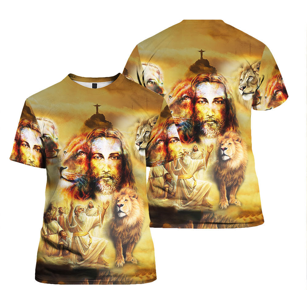 Jesus Lion Are Glowing Aloha T-shirts For Men & Women