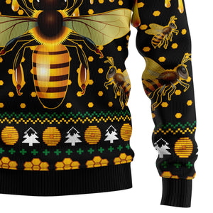 Bee Merry LIght Yellow Ugly Christmas Sweater