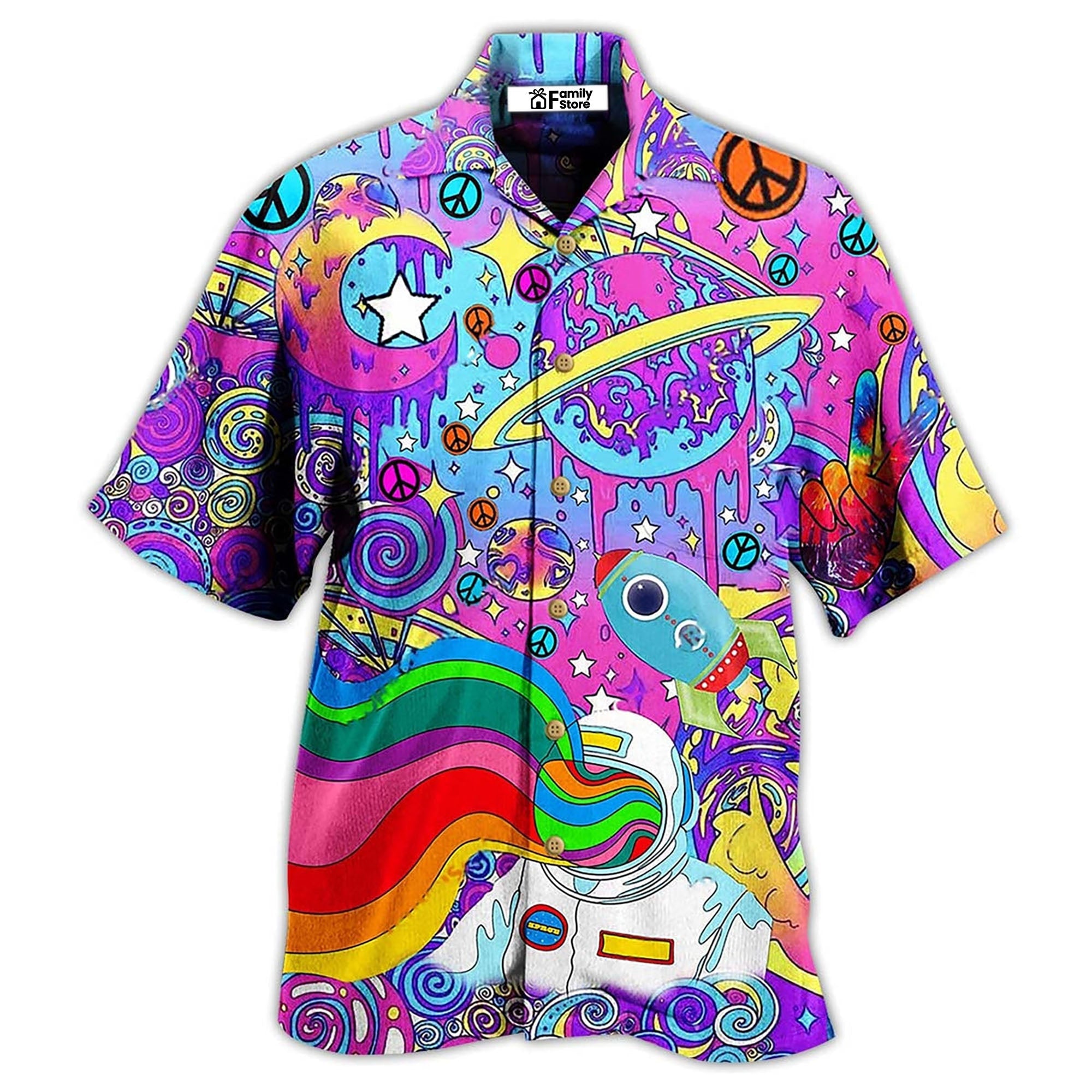 Hippie Planet Peace The Colorful Of Life - Hawaiian Shirt