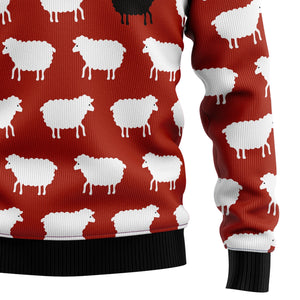 Sheep Black And White Christmas Ugly Sweater