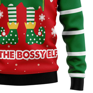 Bossy Elf Ugly Christmas Sweater