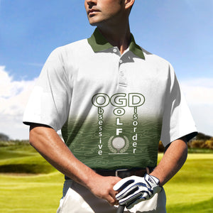 World's Okayest Golfer Paint Splash Silhouette White Golf Polo Shirt For Men