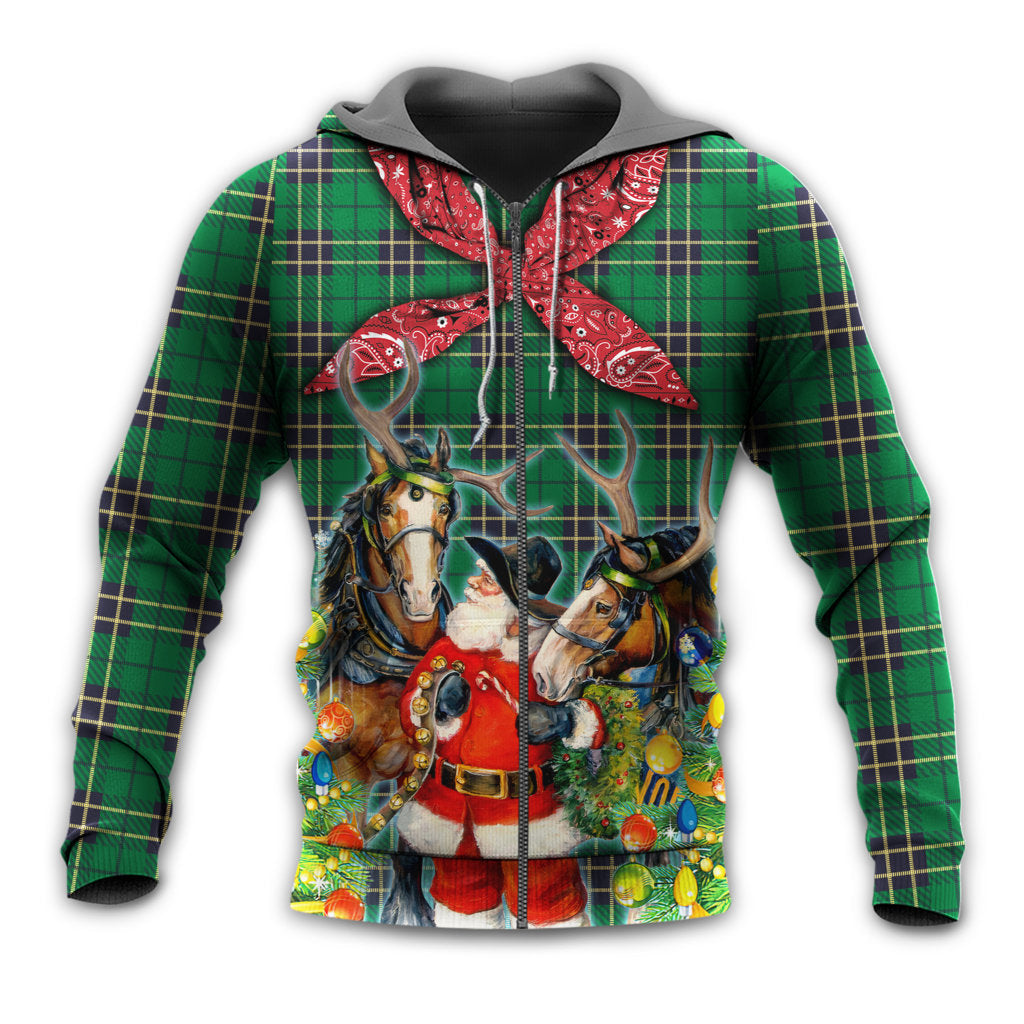 Christmas Santa Cowboy Green Style - Hoodie