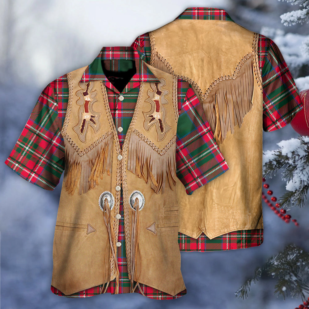 Christmas Santa Vintage Western Jacket Fringe Costume Cosplay - Hawaiian Shirt