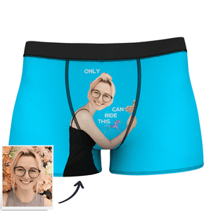 Custom Photo Only Can Ride This - Gift For Husband, Boyfriend - Personalized Men's Boxer Briefs