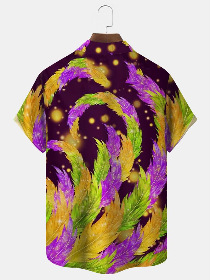 Mardi Gras Holiday Purple Feather Art - Hawaiian Shirt