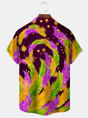 Mardi Gras Holiday Purple Feather Art - Hawaiian Shirt